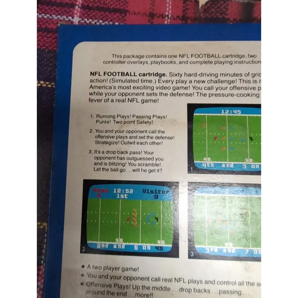 INTELLIVISION NFL FOOTBALL With Box, Manual, Keypad Insert, And More